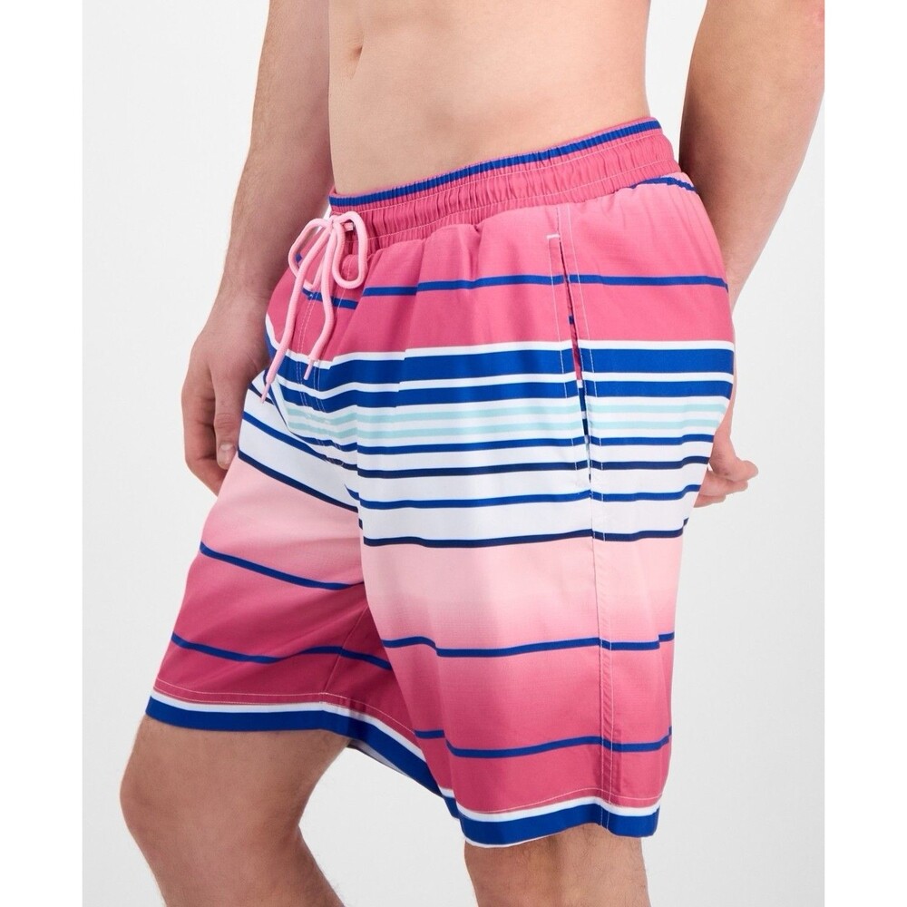 Club Room Men's Melee Stripe 7" Swim Trunks - Small NWT